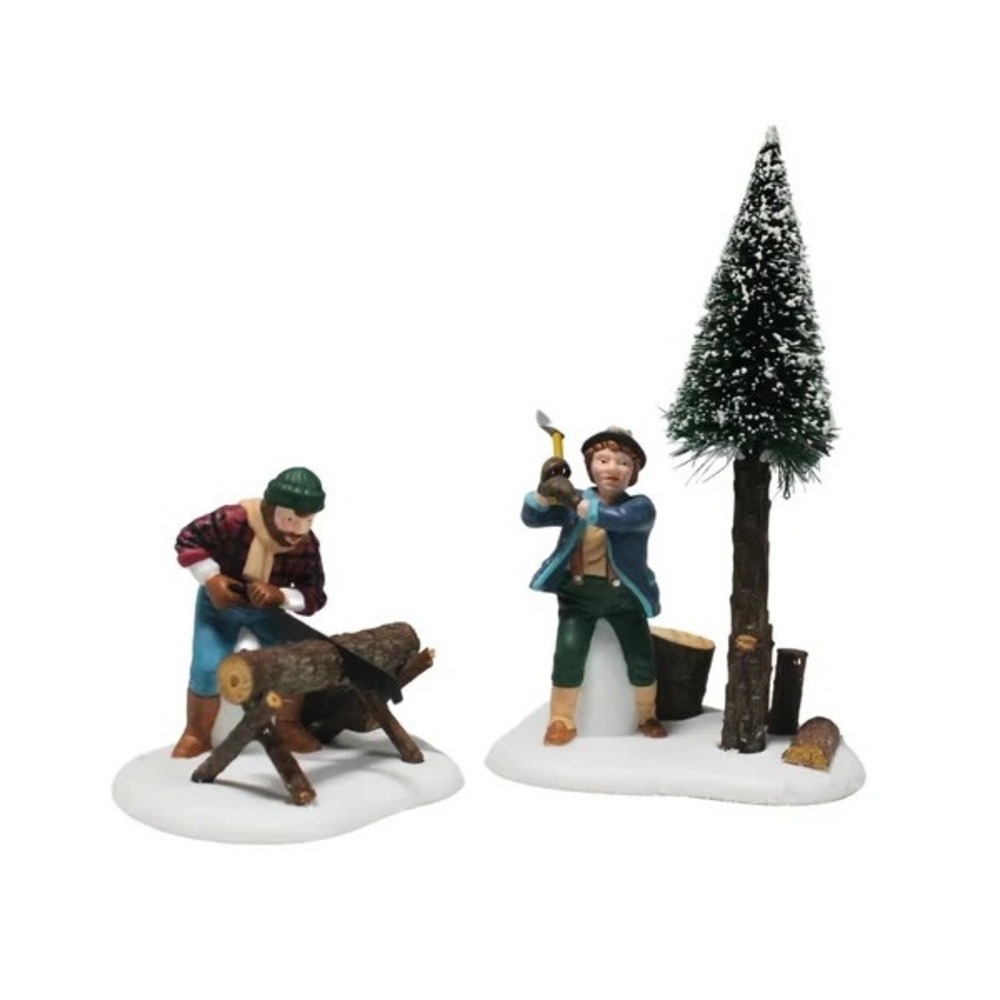 DEPT 56 HERITAGE VILLAGE LUMBERJACKS - SET OF 2 - RETIRED